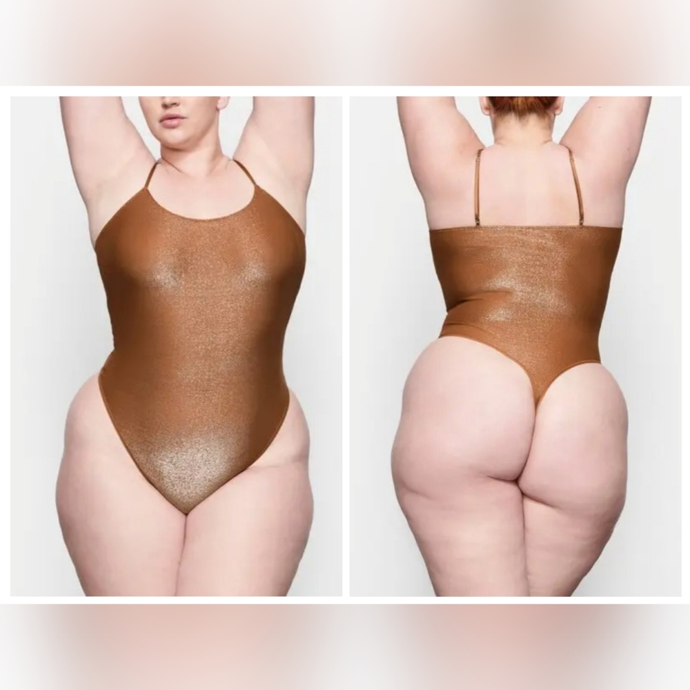 SKIMS Shimmer Cami Bodysuit/ 3X,4X/SIENNA - Picture 10 of 12